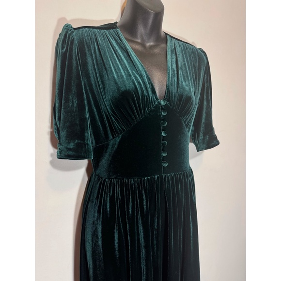 Lauren Ralph Lauren Puff Sleeve Velvet Midi Dress - Picture 4 of 9